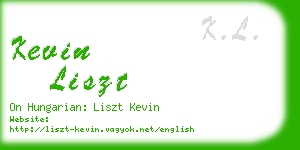kevin liszt business card